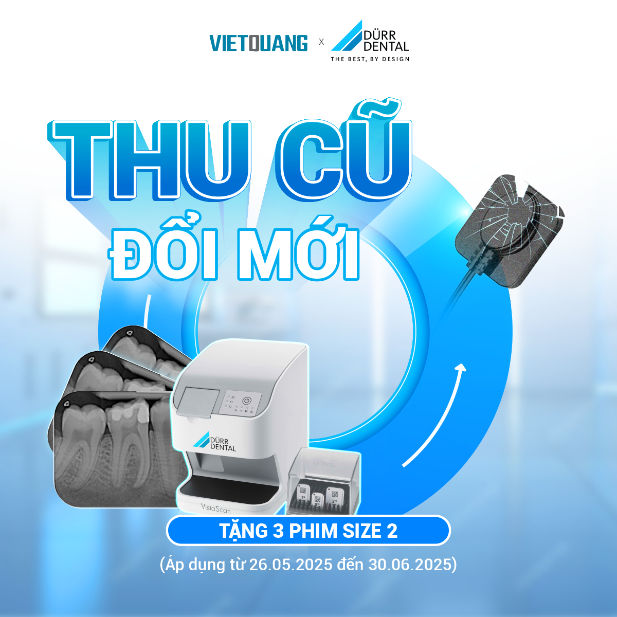 CTKM đổi Sensor cũ nâng cấp lên máy scan phim phosphor VistaScan Nano Easy