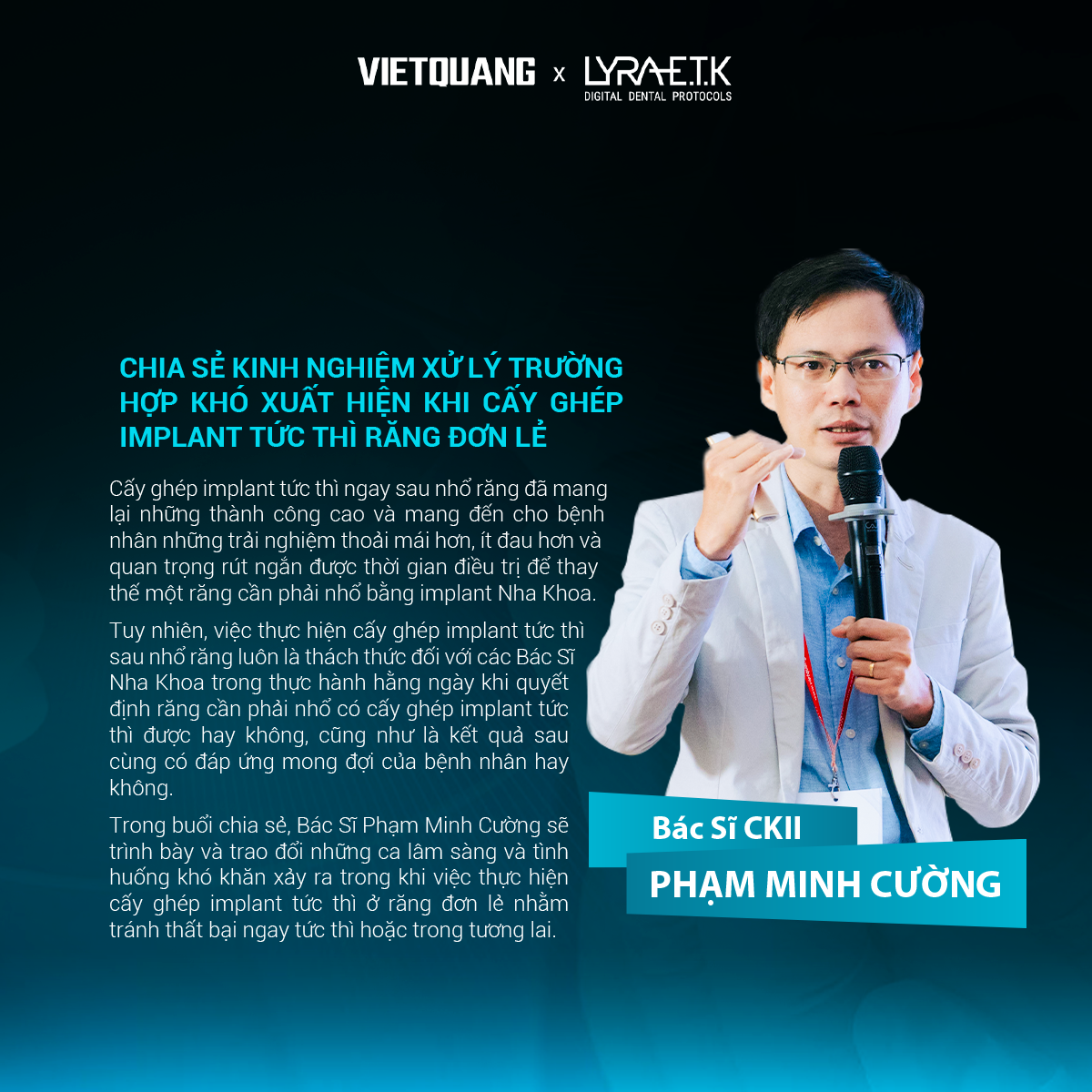 Dr. Phạm Minh Cường tại Talkshow AEA "Nguyên lý và quy trình kỹ thuật số trên Implant ETK và iPhysio"