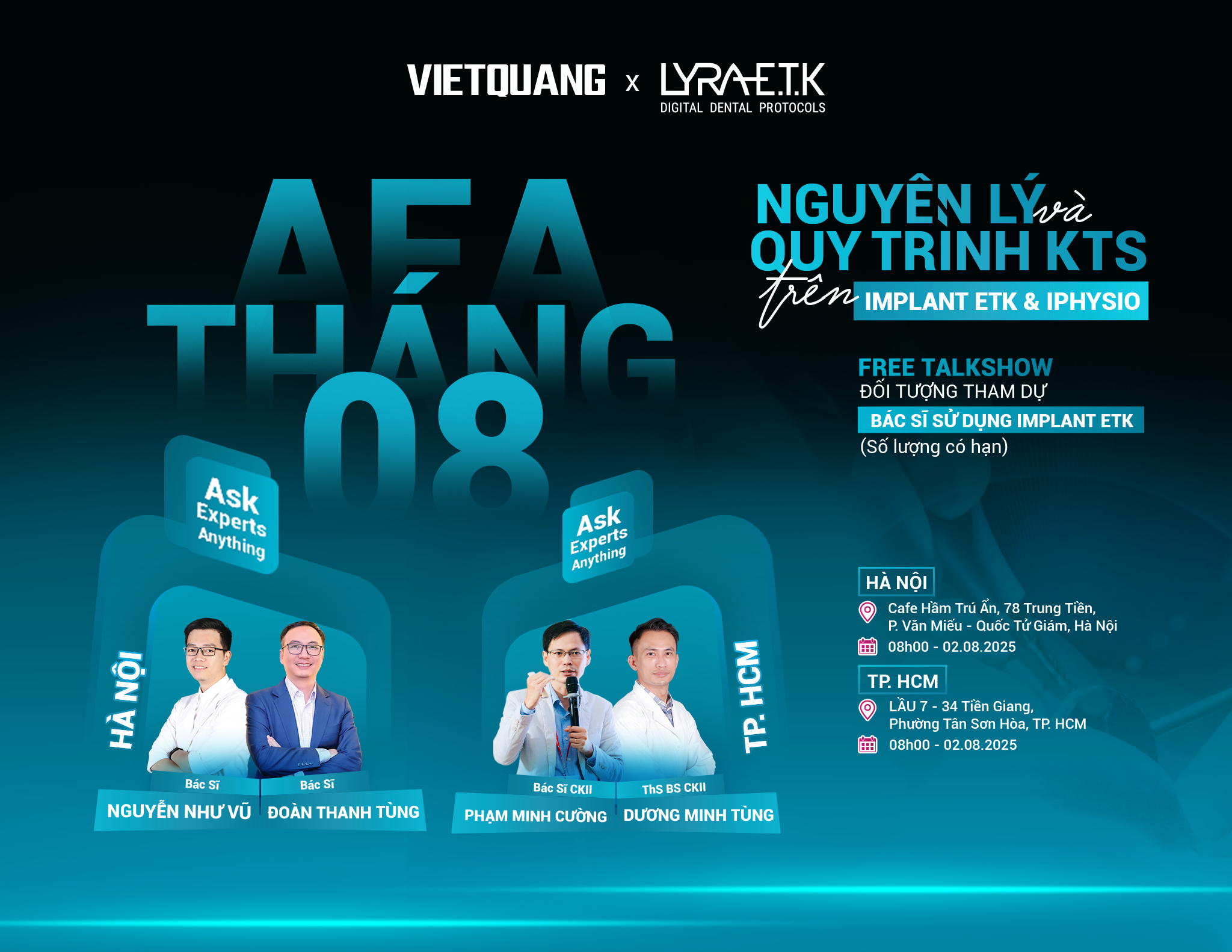 Talkshow AEA với chủ đề "Nguyên lý và quy trình kỹ thuật số trên Implant ETK và iPhysio"