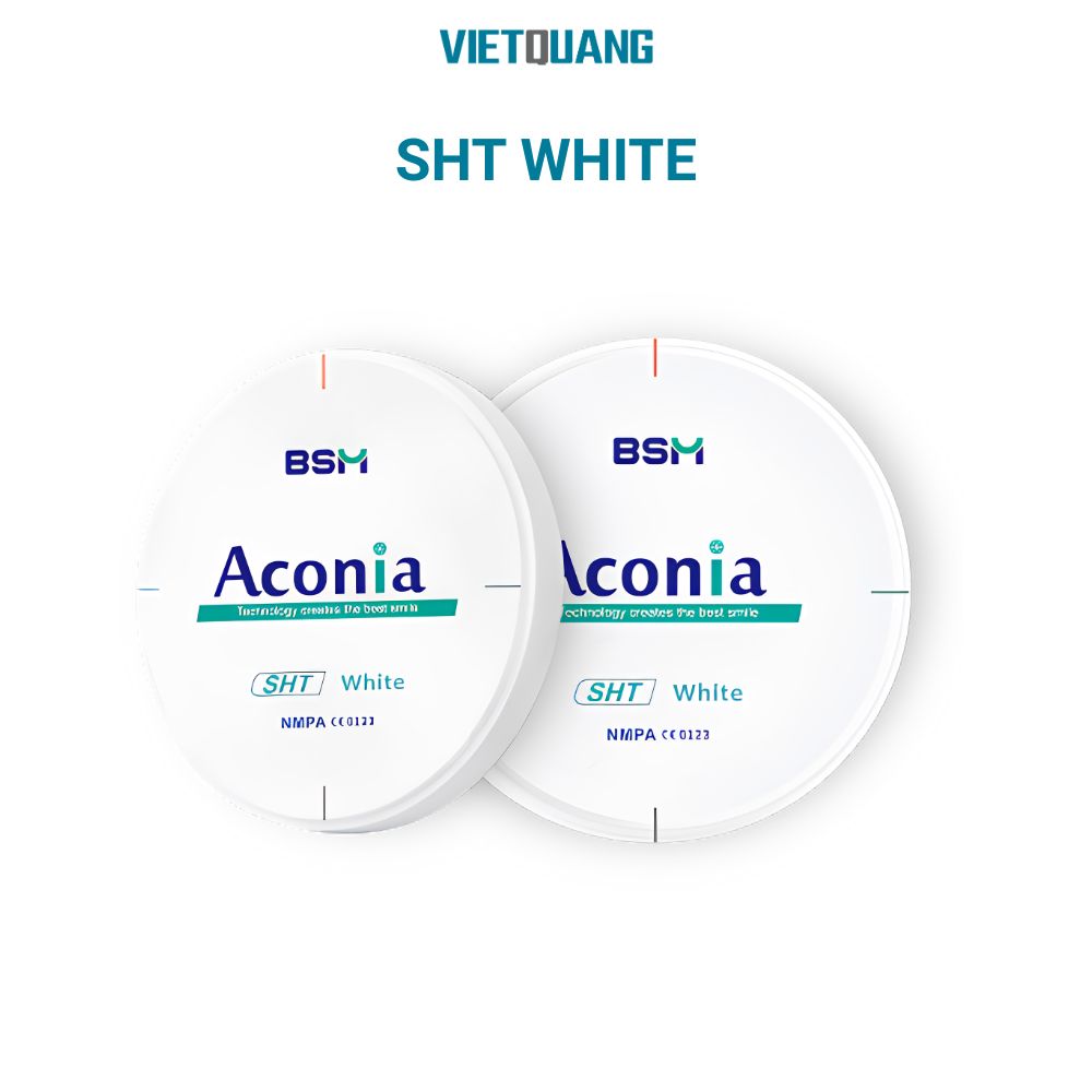 Aconia SHT White – Zirconia đa lớp Aconia SHT White – phôi zirconia đa lớp cho phục hình Full Contour