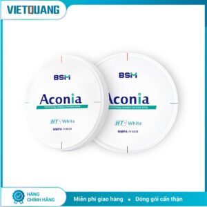 Phôi zirconia Aconia HT+ White dùng trong chế tác phục hình răng sứ CAD/CAM tại Labo nha khoa.